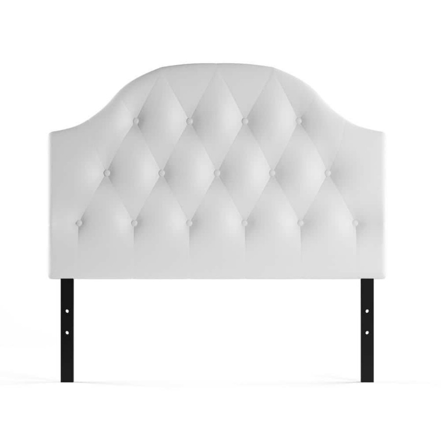 Bedroom Furniture * | Morris White Queen Headboard By Baxton Studio