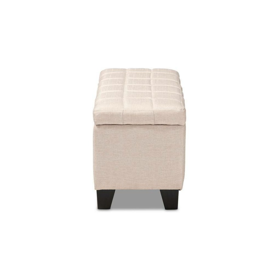 Living Room Furniture * | Fera Beige Storage Ottoman By Baxton Studio