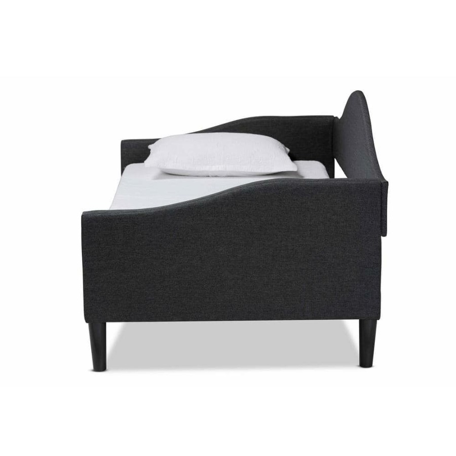 Bedroom Furniture * | Milligan Charcoal And Dark Brown Full Daybed By Baxton Studio