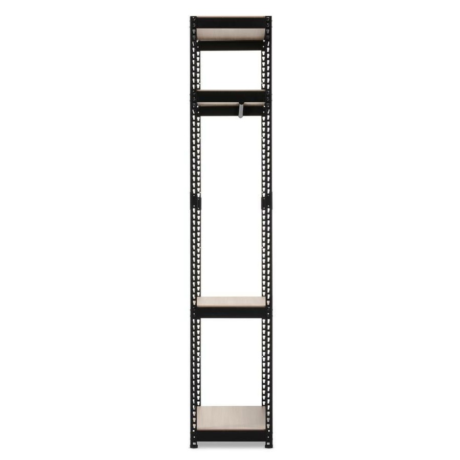 Entryway Furniture * | Gavin Black Metal 4-Shelf Closet Storage Racking Organizer By Baxton Studio