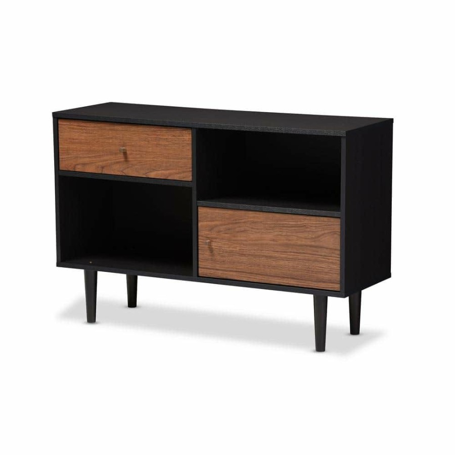 Bar Furniture * | Auburn Dark Brown Storage Cabinet By Baxton Studio