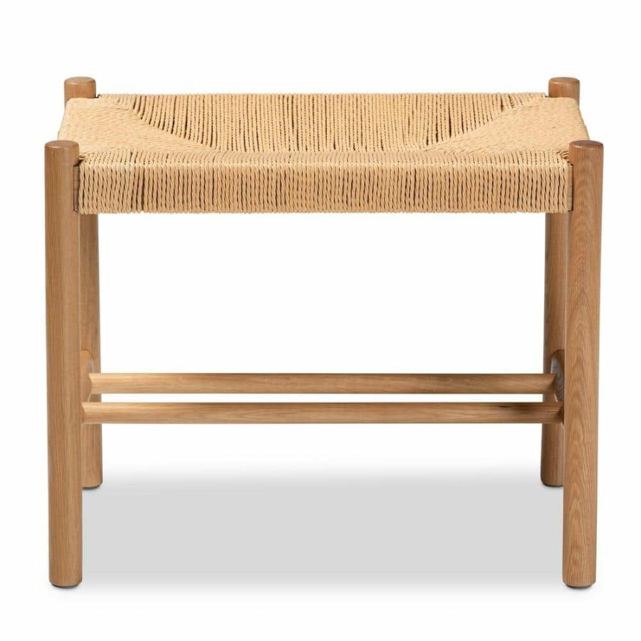 Entryway Furniture * | Saura Brown Bench (17.7 In. H X 21.7 In. W X 13.8 In. D) By Baxton Studio