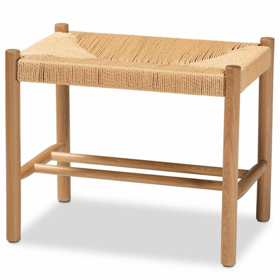 Entryway Furniture * | Saura Brown Bench (17.7 In. H X 21.7 In. W X 13.8 In. D) By Baxton Studio