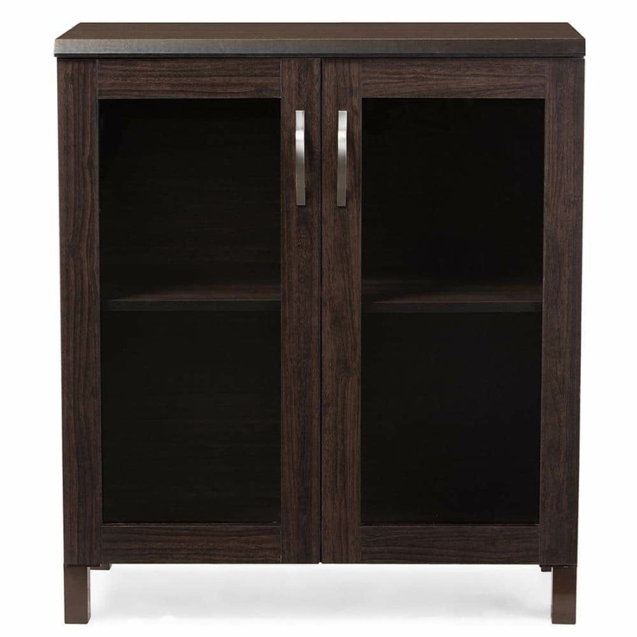 Living Room Furniture * | Sintra Dark Brown Storage Cabinet By Baxton Studio