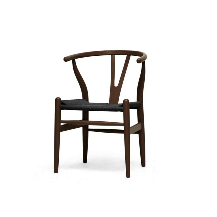 Living Room Furniture * | Wishbone Mid-Century 2-Piece Dark Brown And Black Wood Chair Set By Baxton Studio