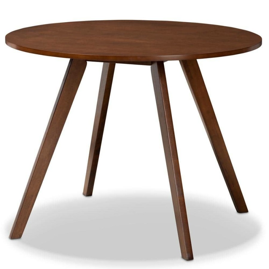 Living Room Furniture * | Alana Walnut Dining Table By Baxton Studio