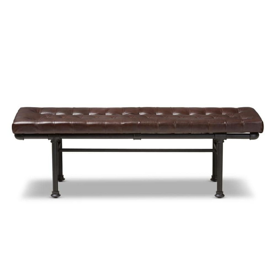 Entryway Furniture * | Zelie Dark Brown Bench By Baxton Studio