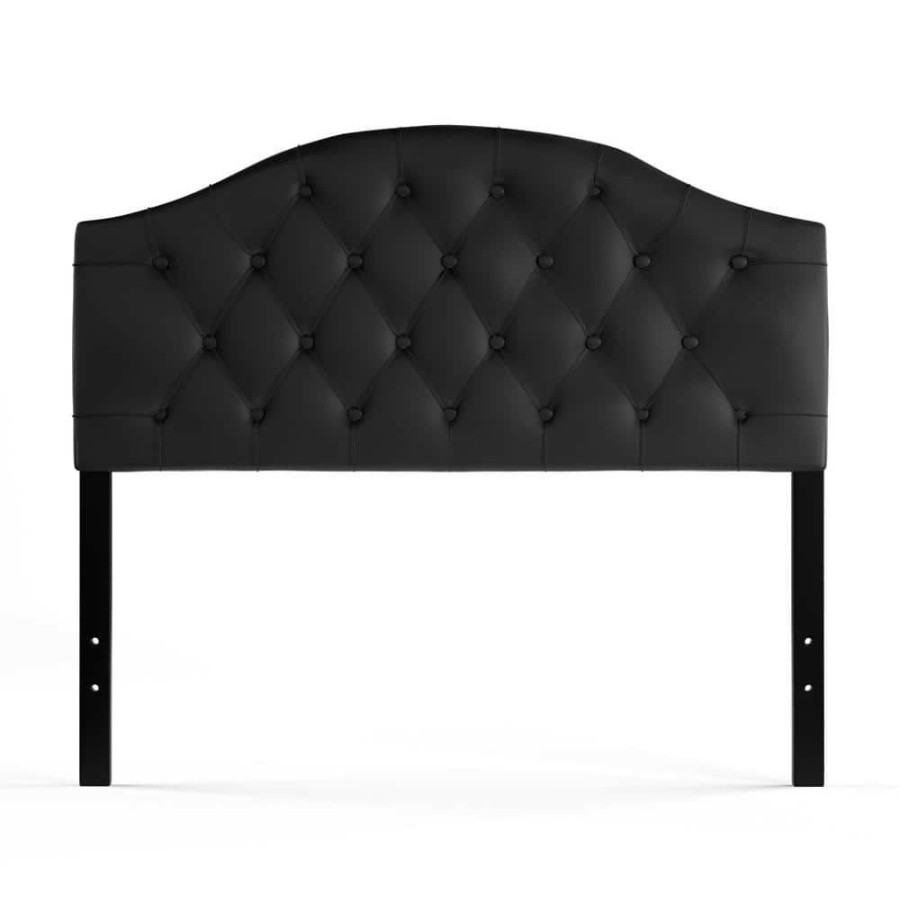 Bedroom Furniture * | Myra Black Queen Headboard By Baxton Studio