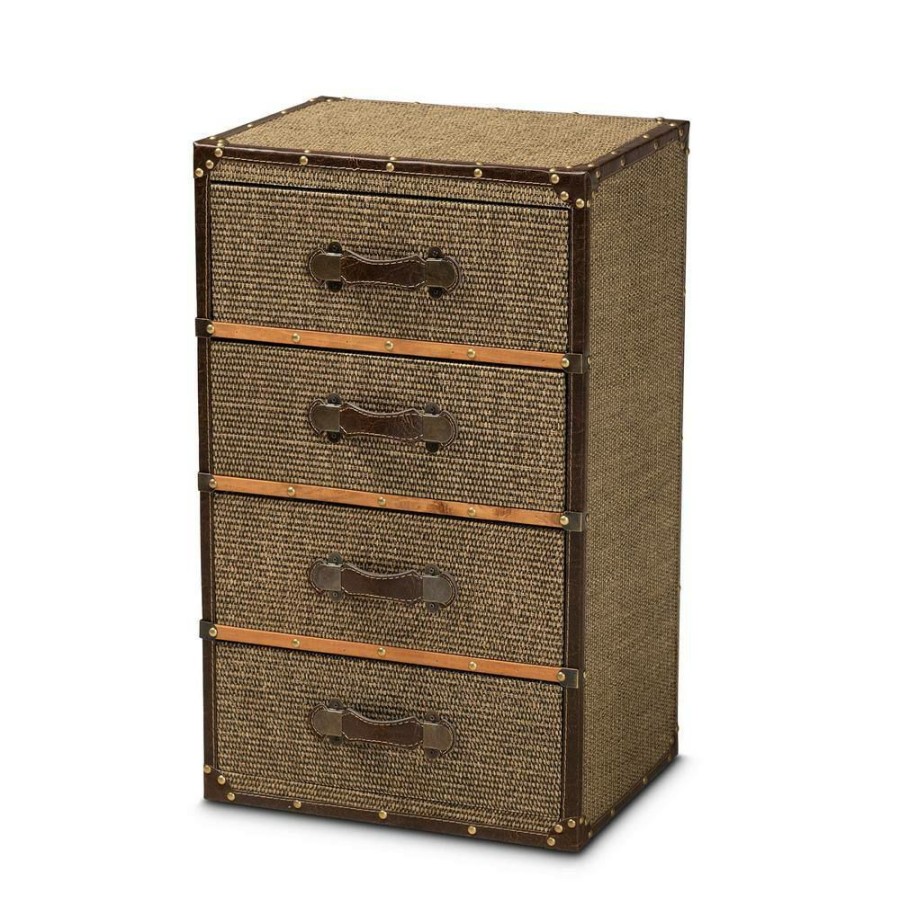 Living Room Furniture * | Owen Brown Accent Storage Cabinet By Baxton Studio