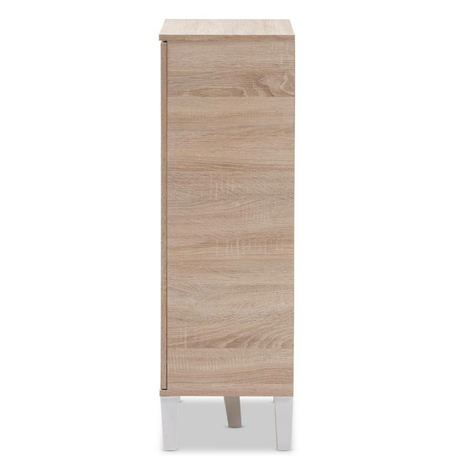 Living Room Furniture * | Adelina Light Brown Wood Storage Cabinet By Baxton Studio