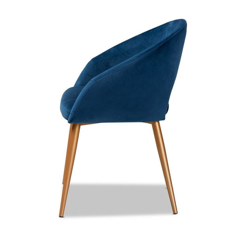 Living Room Furniture * | Vianne Navy Blue Dining Chair By Baxton Studio