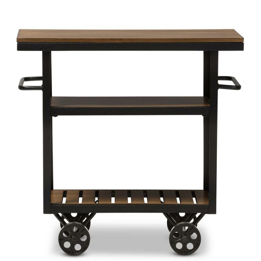 Living Room Furniture * | Kennedy Vintage Industrial Kitchen Cart By Baxton Studio