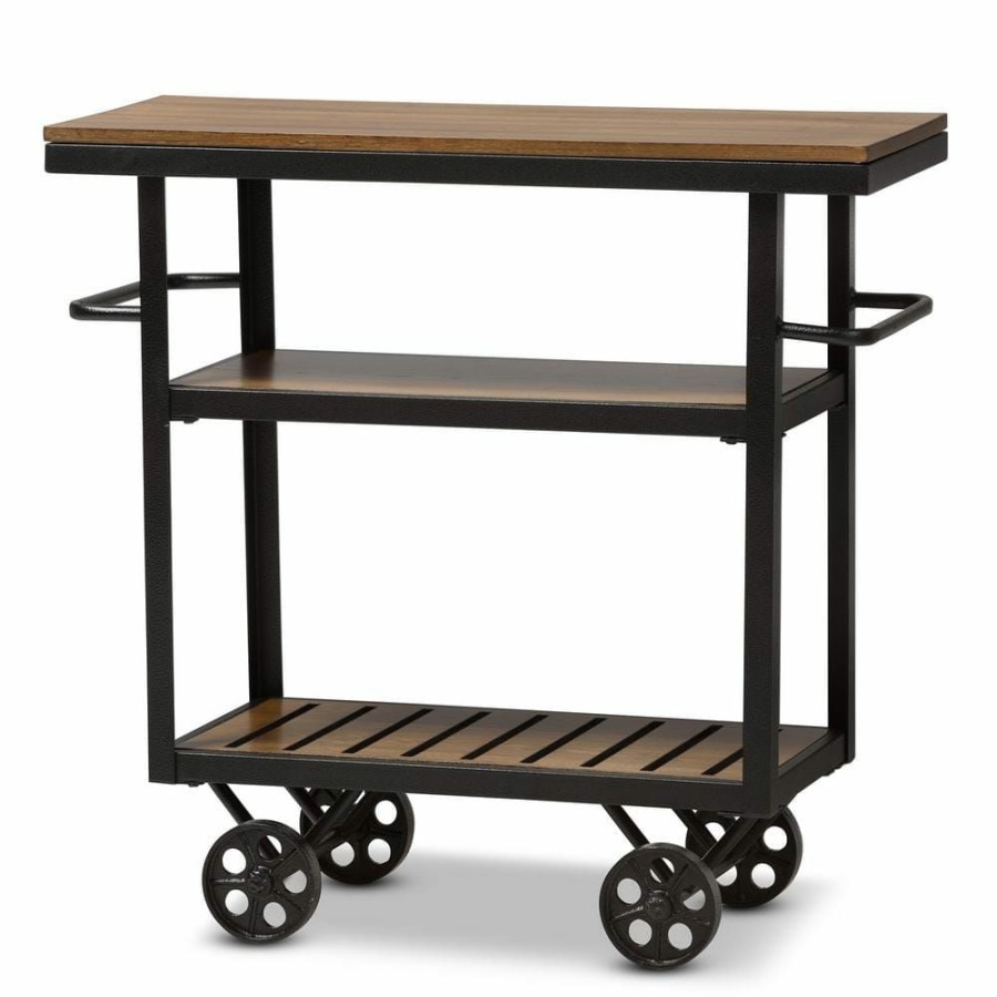 Living Room Furniture * | Kennedy Vintage Industrial Kitchen Cart By Baxton Studio