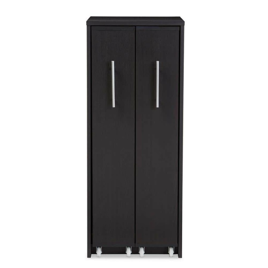 Bar Furniture * | Lindo Contemporary Dark Brown Storage Cabinet By Baxton Studio