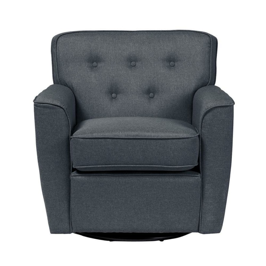 Living Room Furniture * | Canberra Contemporary Gray Fabric Upholstered Accent Chair By Baxton Studio