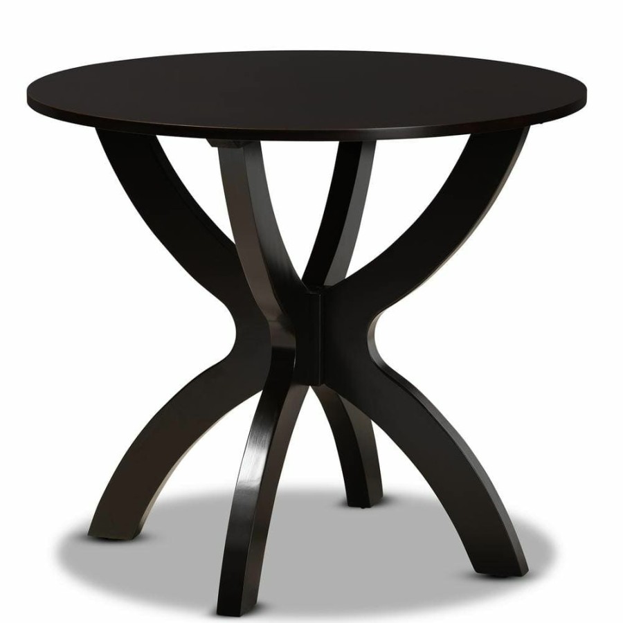 Living Room Furniture * | Tilde Dark Brown Dining Table By Baxton Studio