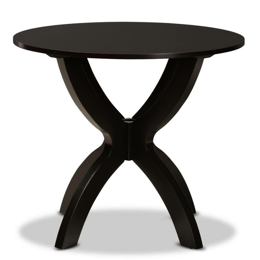 Living Room Furniture * | Tilde Dark Brown Dining Table By Baxton Studio