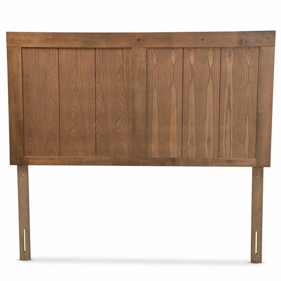 Bedroom Furniture * | Patwin Ash Walnut Queen Headboard By Baxton Studio