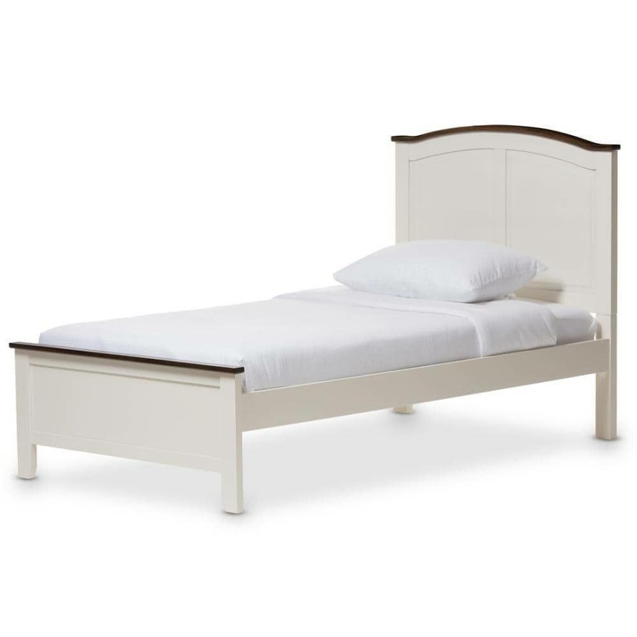 Entryway Furniture * | Harry Beige Twin Platform Bed By Baxton Studio