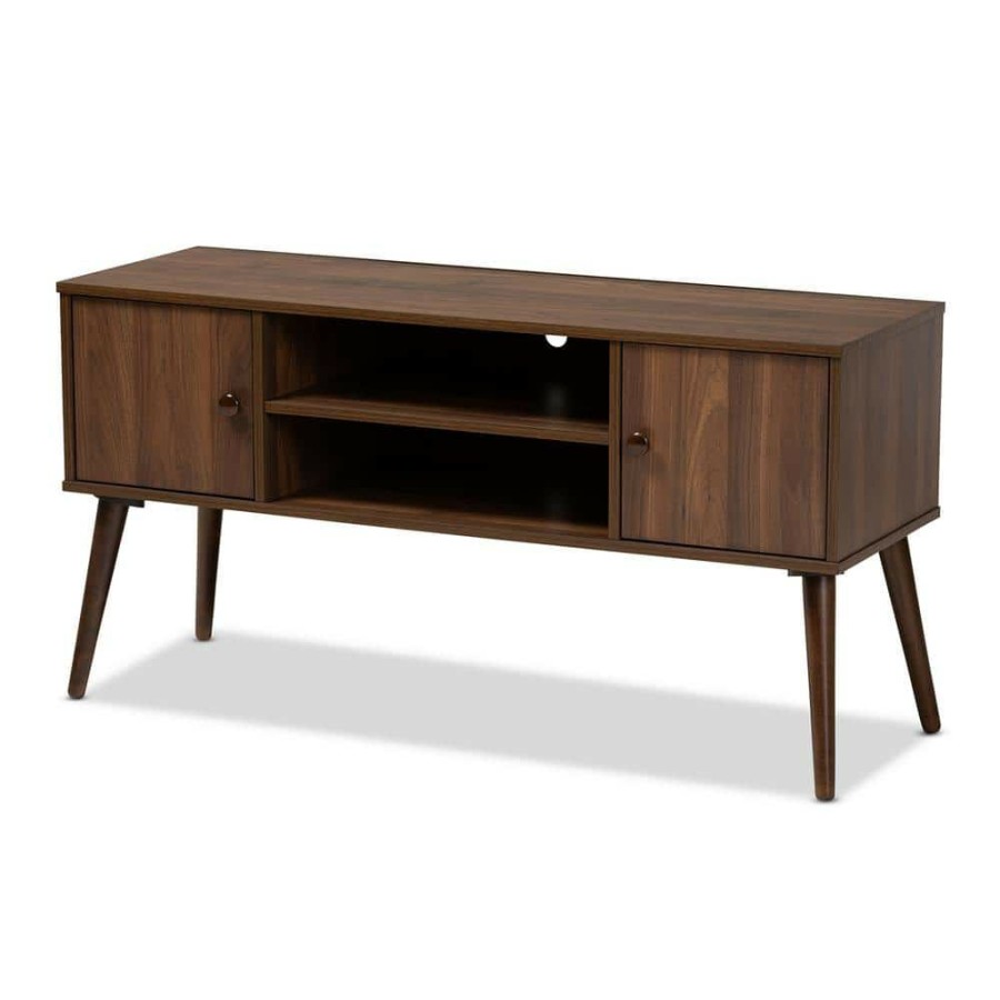 Living Room Furniture * | Alard Walnut Modern Tv Stand By Baxton Studio