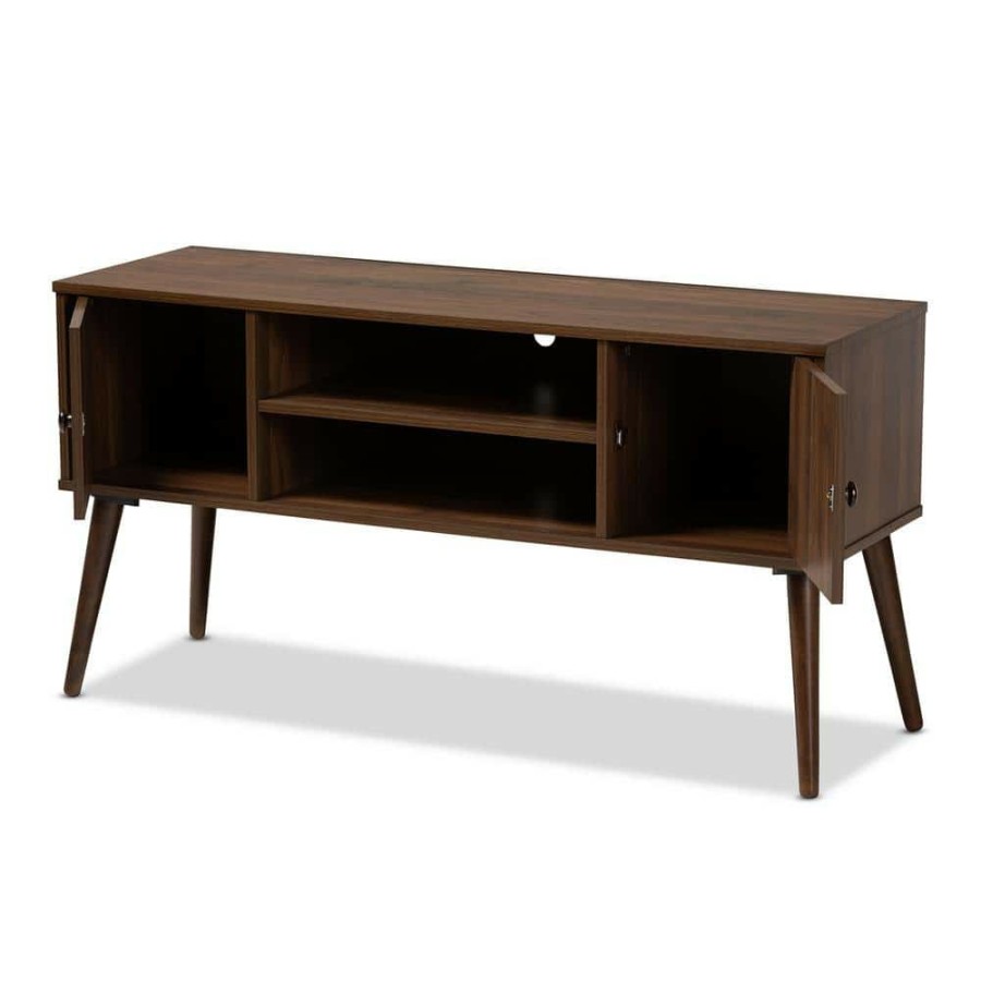 Living Room Furniture * | Alard Walnut Modern Tv Stand By Baxton Studio