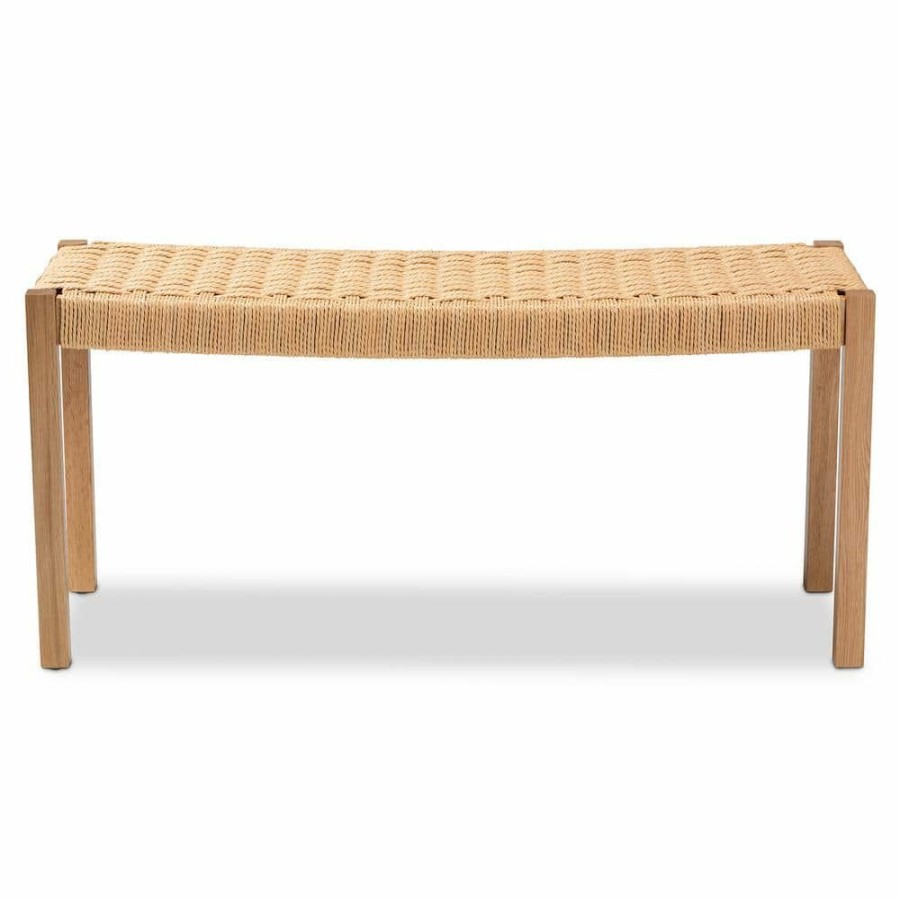 Entryway Furniture * | Pacari Brown Bench (17.7 In. H X 39.4 In. W X 13.8 In. D) By Baxton Studio