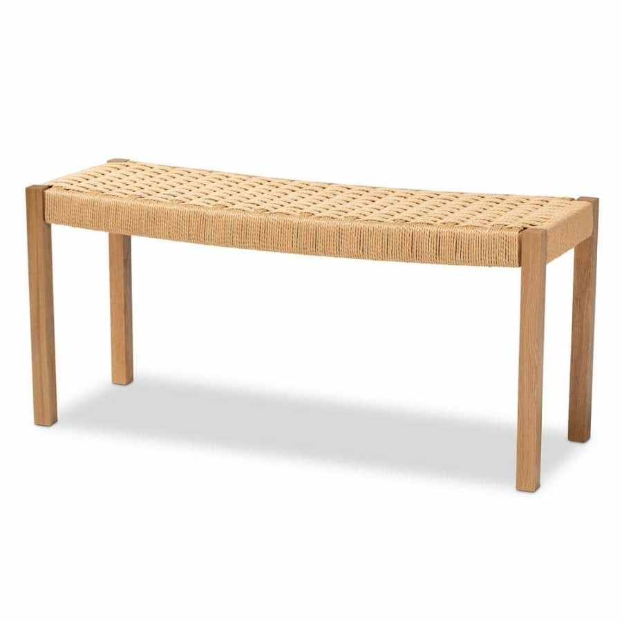 Entryway Furniture * | Pacari Brown Bench (17.7 In. H X 39.4 In. W X 13.8 In. D) By Baxton Studio