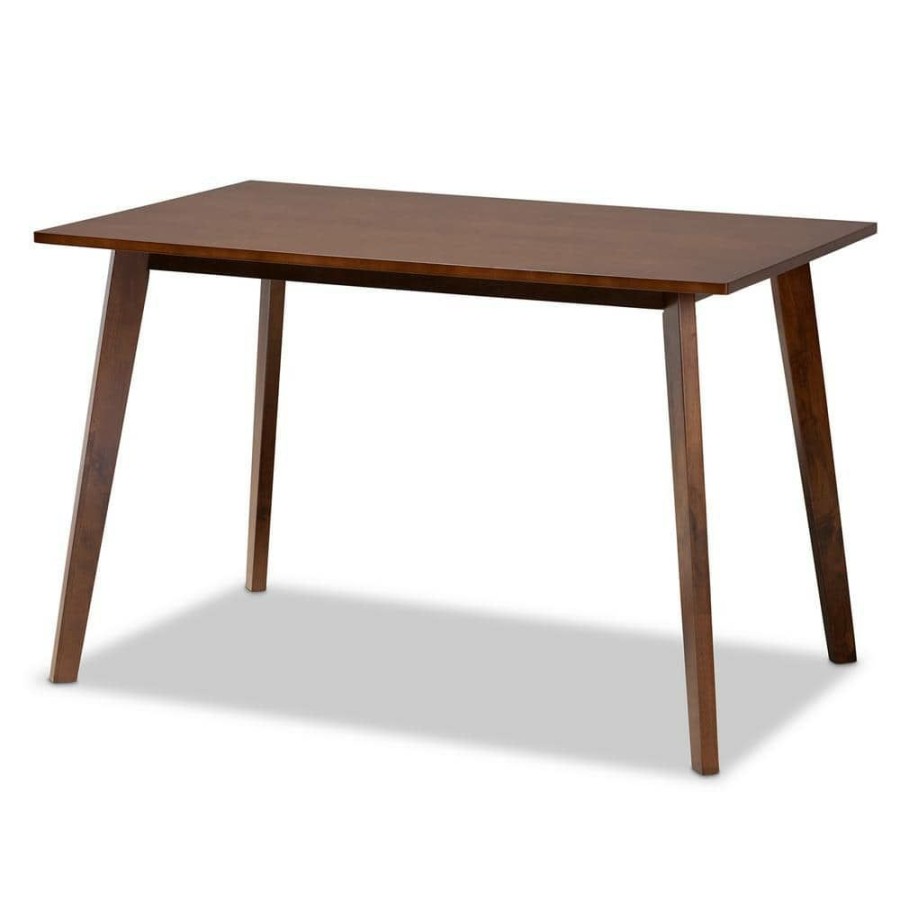 Living Room Furniture * | Britte Walnut Dining Table By Baxton Studio