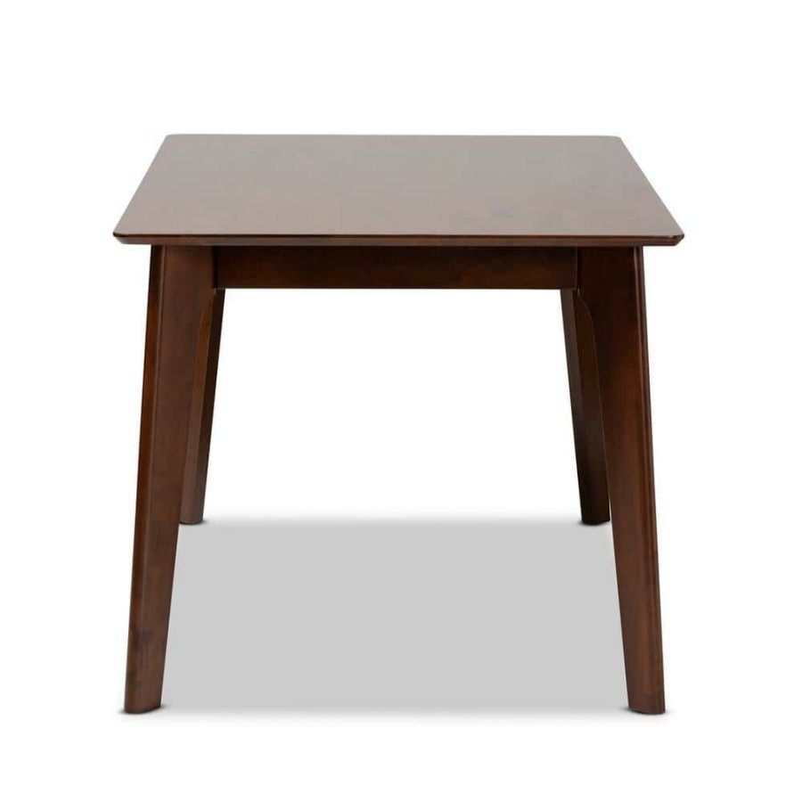 Living Room Furniture * | Seneca 59.1 In. Rectangle Dark Brown Wood Top Dining Table (Seats 6) By Baxton Studio