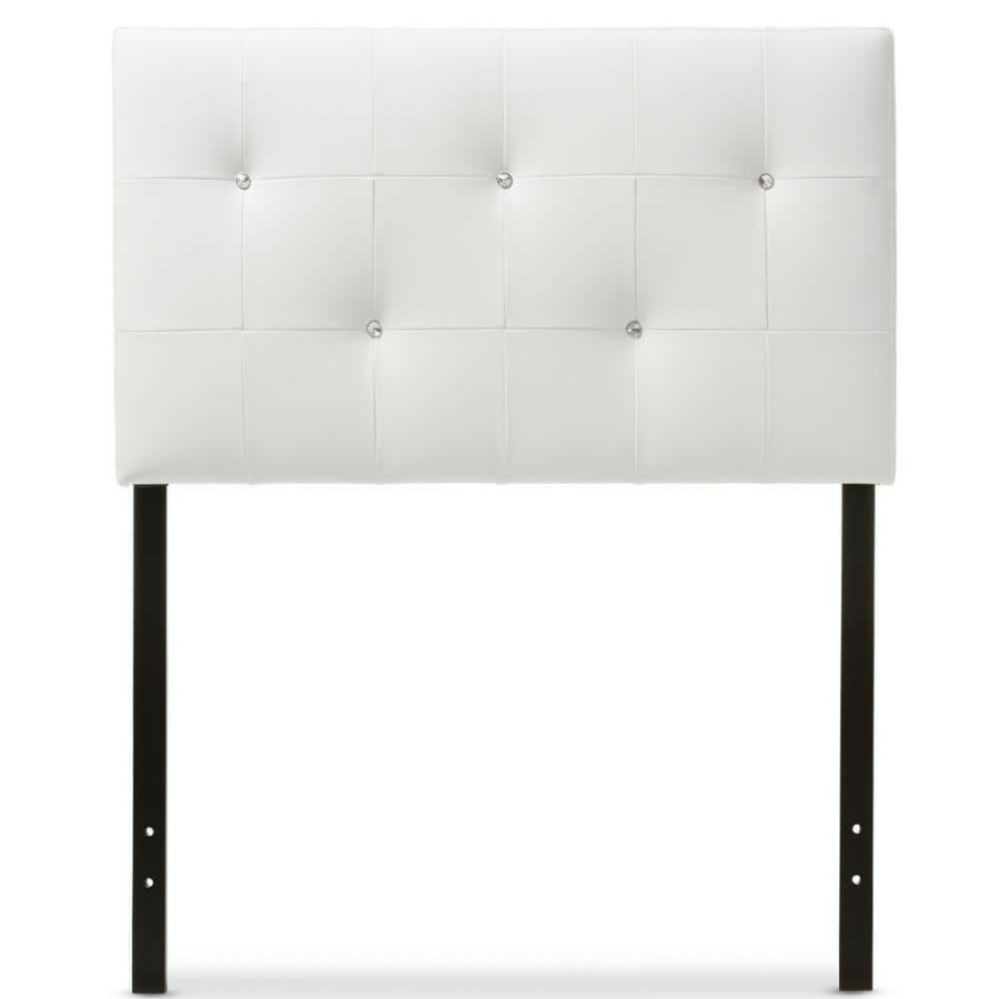 Bedroom Furniture * | Dalini White Twin Headboard By Baxton Studio