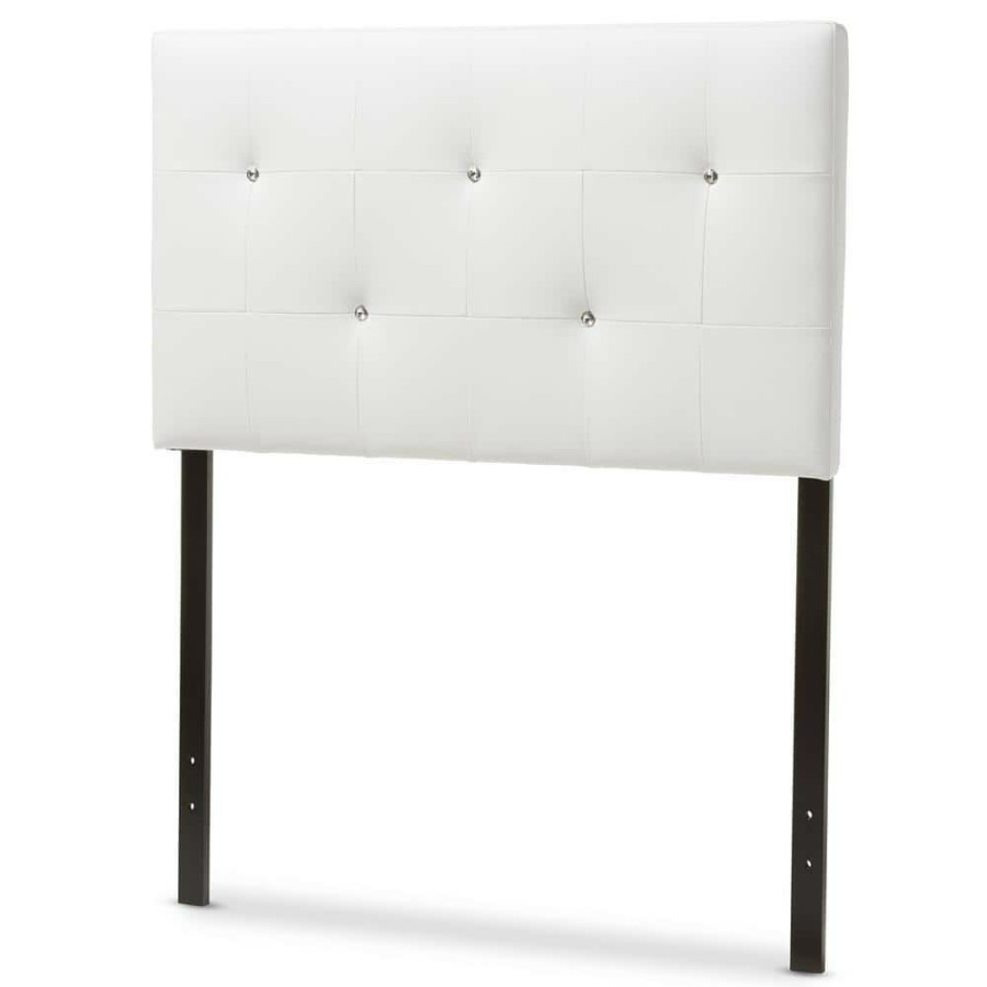 Bedroom Furniture * | Dalini White Twin Headboard By Baxton Studio