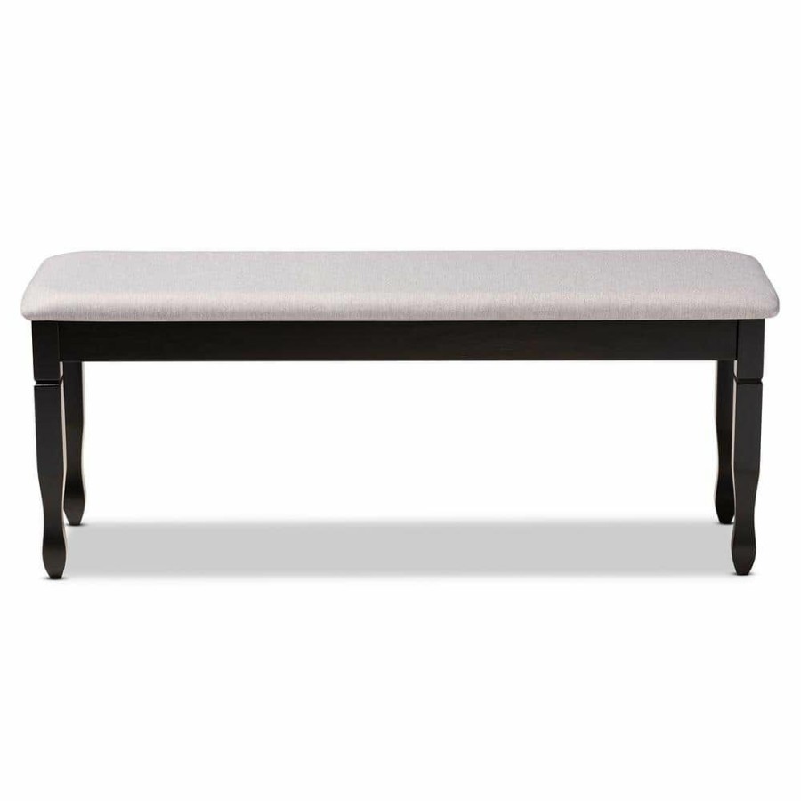 Living Room Furniture * | Corey Grey And Dark Brown Dining Bench By Baxton Studio