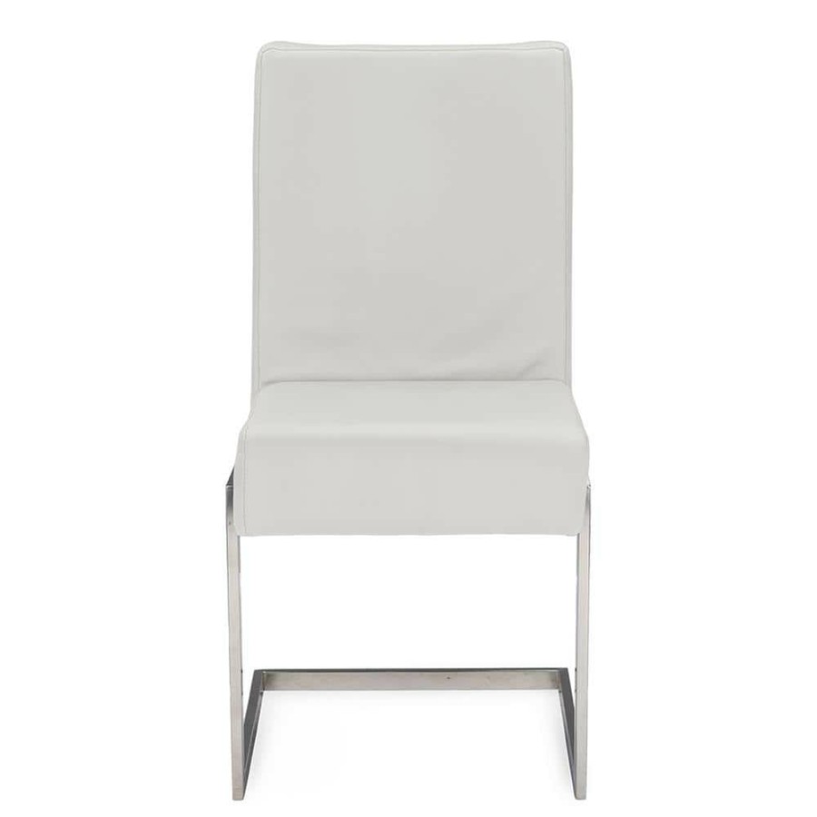 Living Room Furniture * | Toulan White Faux Leather Upholstered Dining Chairs (Set Of 2) By Baxton Studio