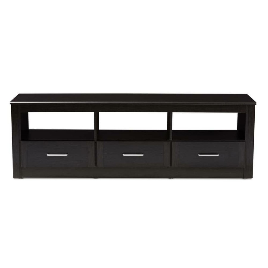 Living Room Furniture * | Ryleigh Wenge Dark Brown Tv Stand By Baxton Studio