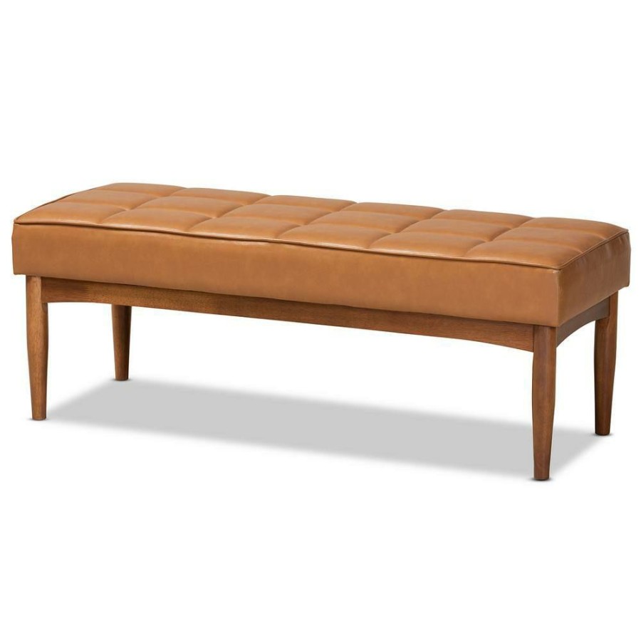 Living Room Furniture * | Sanford Copper Bench 17.3 In. H X 47 In. W X 17.7 In. D By Baxton Studio