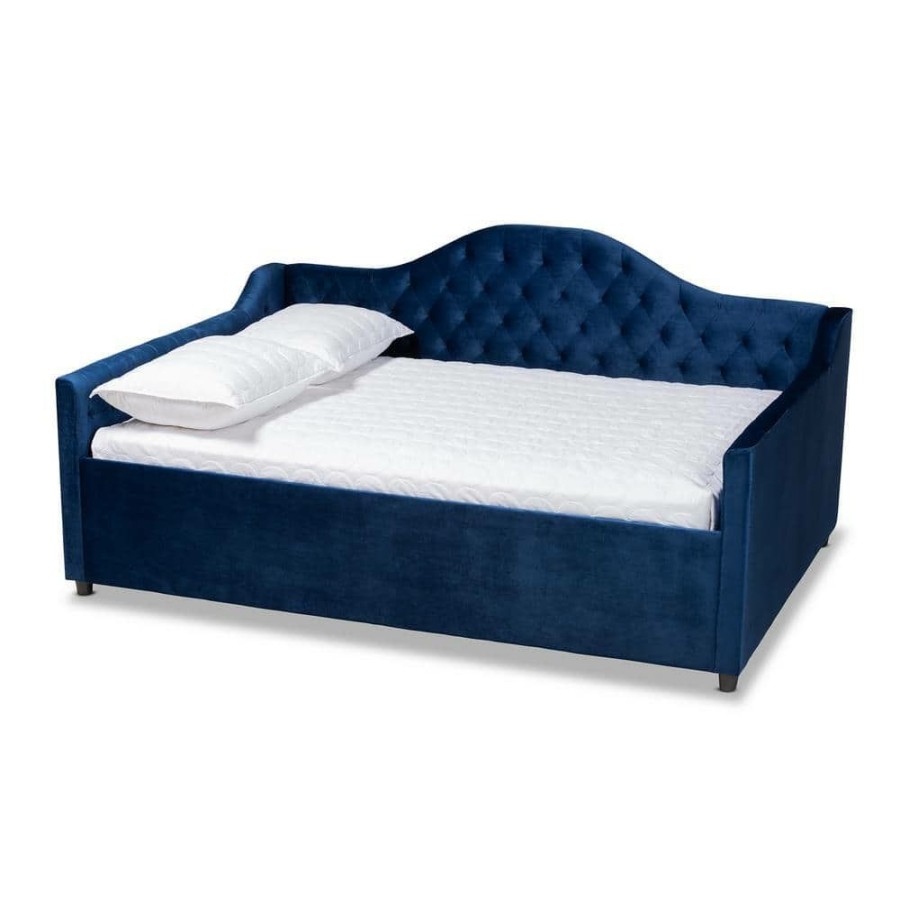 Bedroom Furniture * | Perry Royal Blue Full Daybed By Baxton Studio