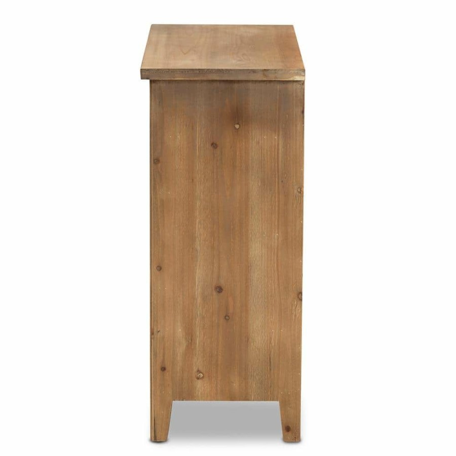 Living Room Furniture * | Clement Oak Storage Cabinet By Baxton Studio