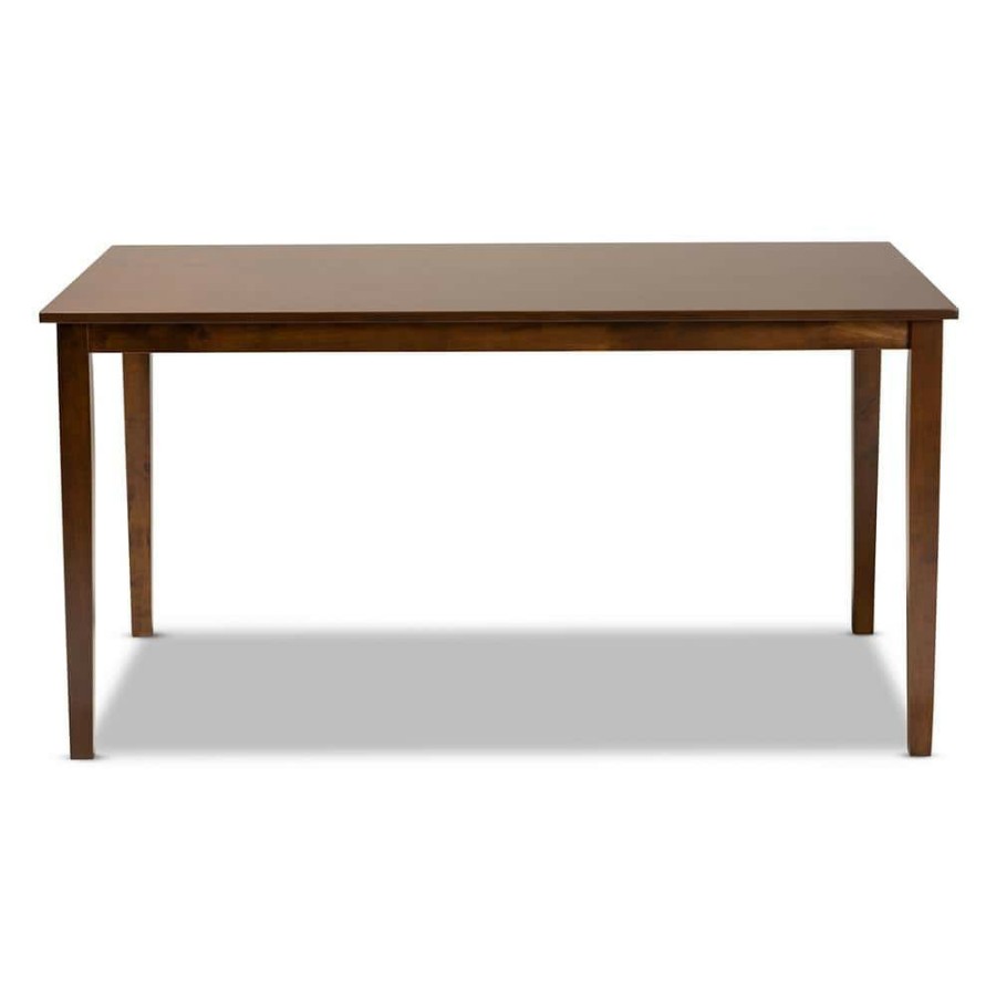 Living Room Furniture * | Eveline Walnut Brown Dining Table By Baxton Studio