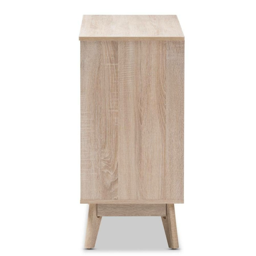 Bedroom Furniture * | Fella 6-Drawer Light Brown Wood Dresser By Baxton Studio