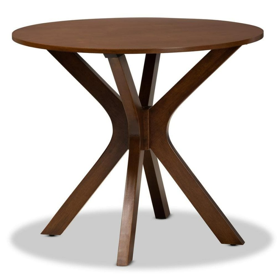 Living Room Furniture * | Kenji Walnut Dining Table By Baxton Studio