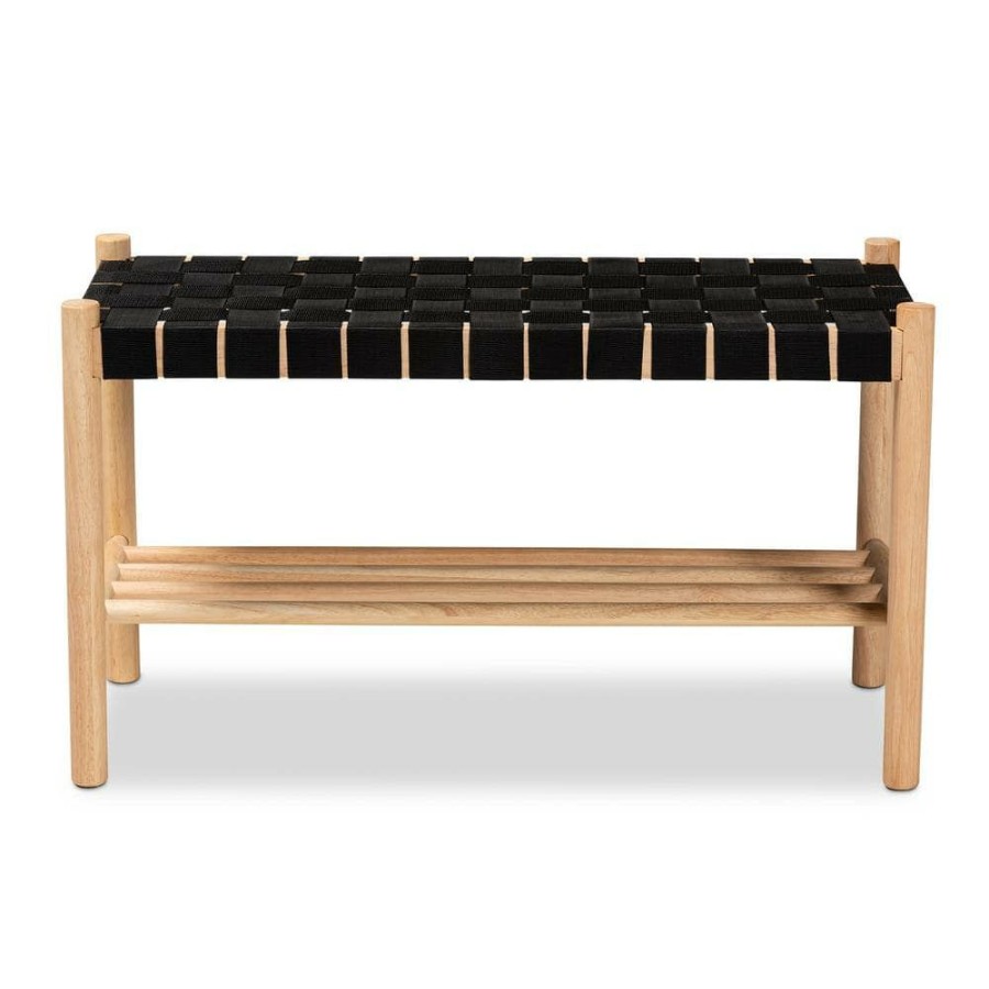 Entryway Furniture * | Cadmus Brown Bench (17.7 In. H X 31.5 In. W X 13.8 In. D) By Baxton Studio