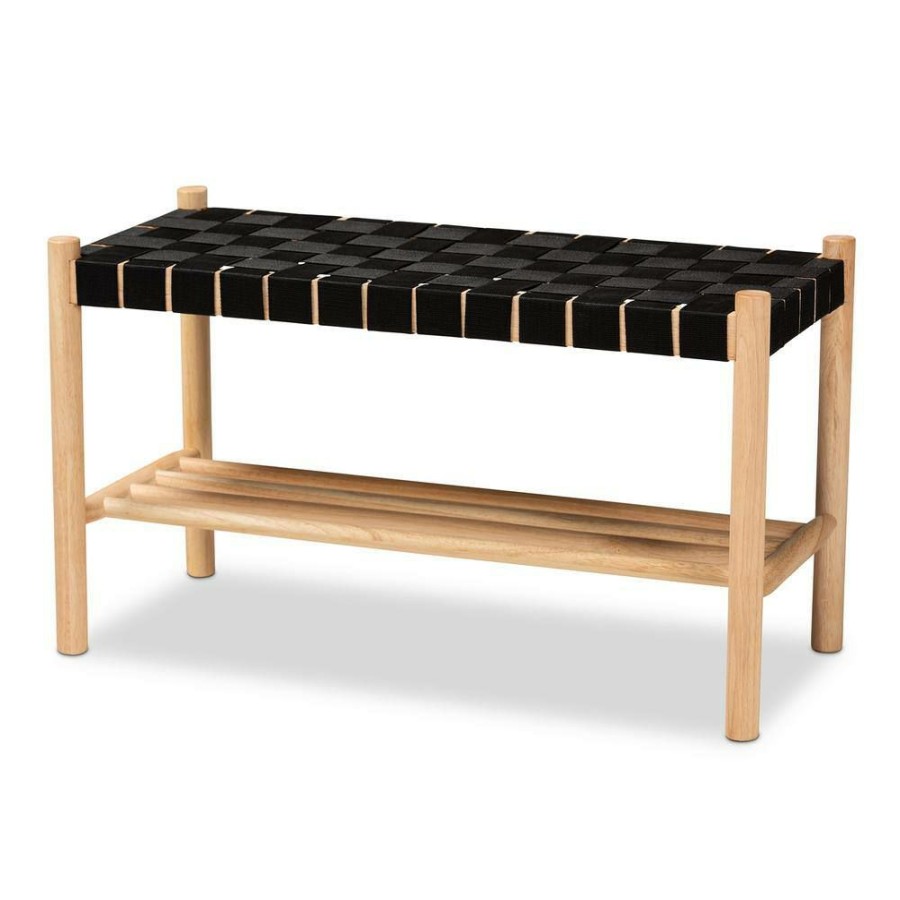 Entryway Furniture * | Cadmus Brown Bench (17.7 In. H X 31.5 In. W X 13.8 In. D) By Baxton Studio