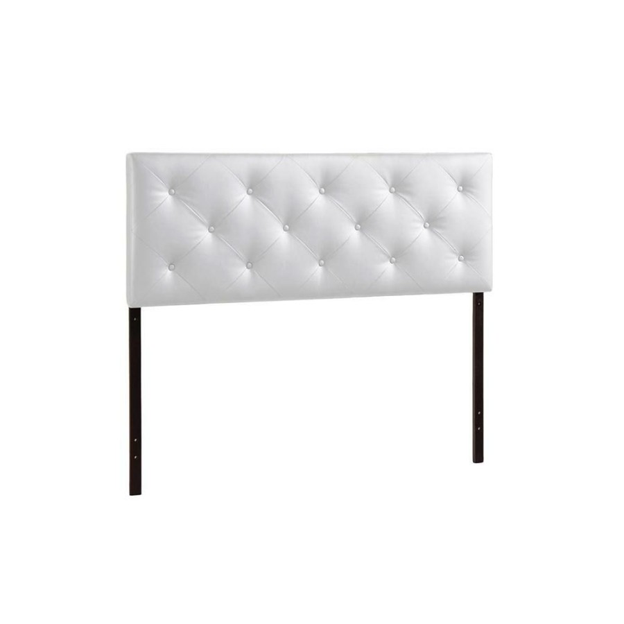 Bedroom Furniture * | Baltimore White Full Headboard By Baxton Studio