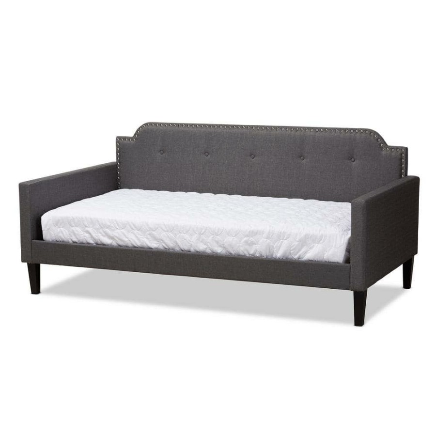 Bedroom Furniture * | Packer Gray Twin Daybed By Baxton Studio