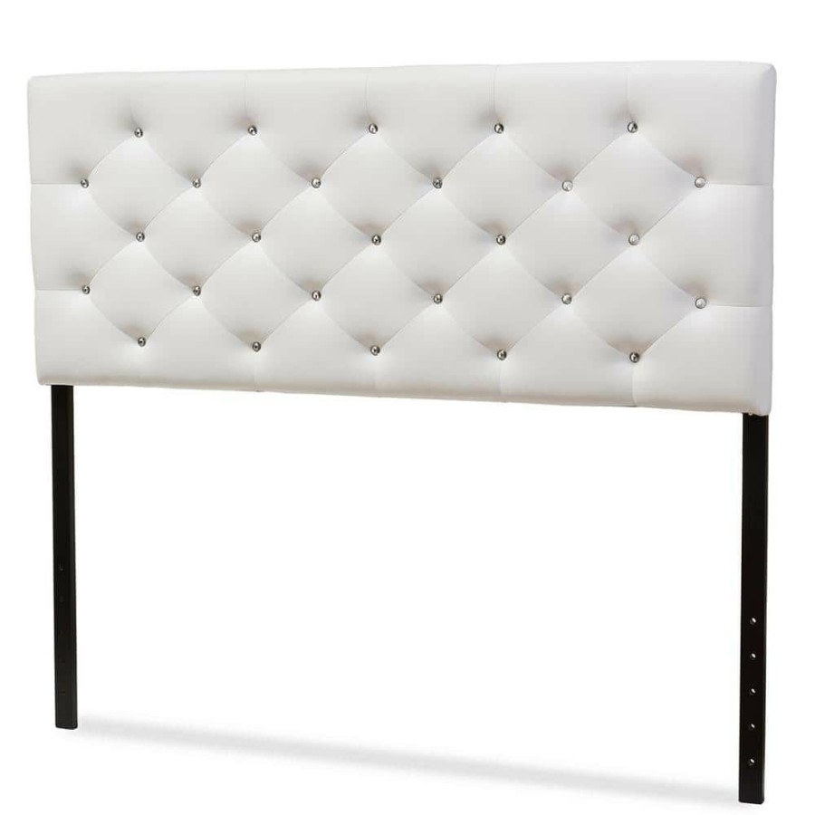 Bedroom Furniture * | Viviana White Queen Headboard By Baxton Studio