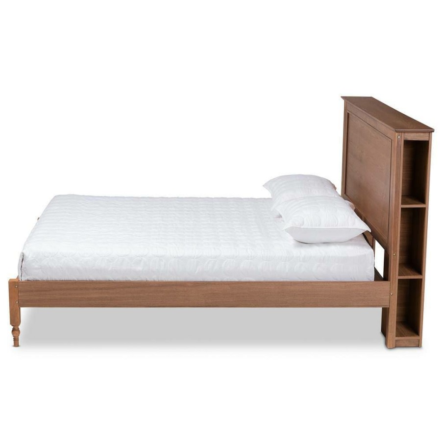 Bedroom Furniture * | Danielle Ash Walnut Full Platform Storage Bed By Baxton Studio