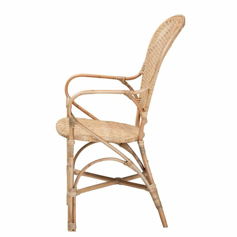 Living Room Furniture * | Lalaine Natural Brown Dining Chair By Baxton Studio