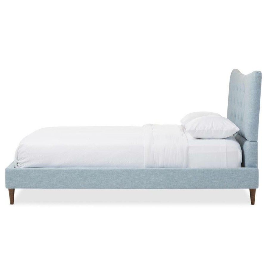 Bedroom Furniture * | Hannah Blue King Upholstered Bed By Baxton Studio