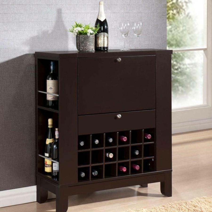 Bar Furniture * | Dark Brown Bar Cabinet By Baxton Studio