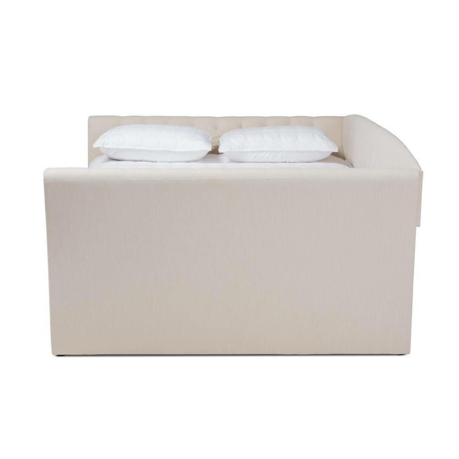 Bedroom Furniture * | Delora Beige Queen Daybed By Baxton Studio